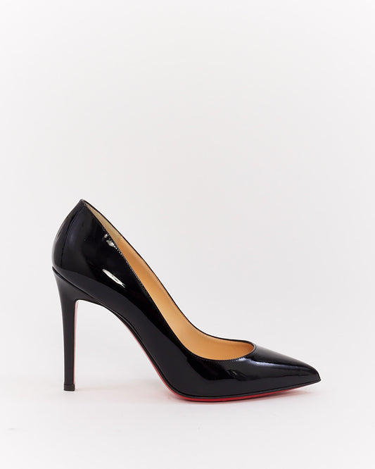 Christian Louboutin Black Patent Leather Pigalle 100mm Pumps - 37