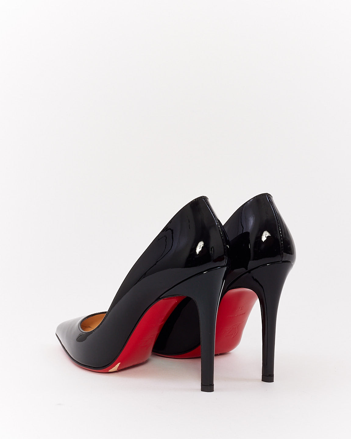 Christian Louboutin Black Patent Leather Pigalle 100mm Pumps - 37