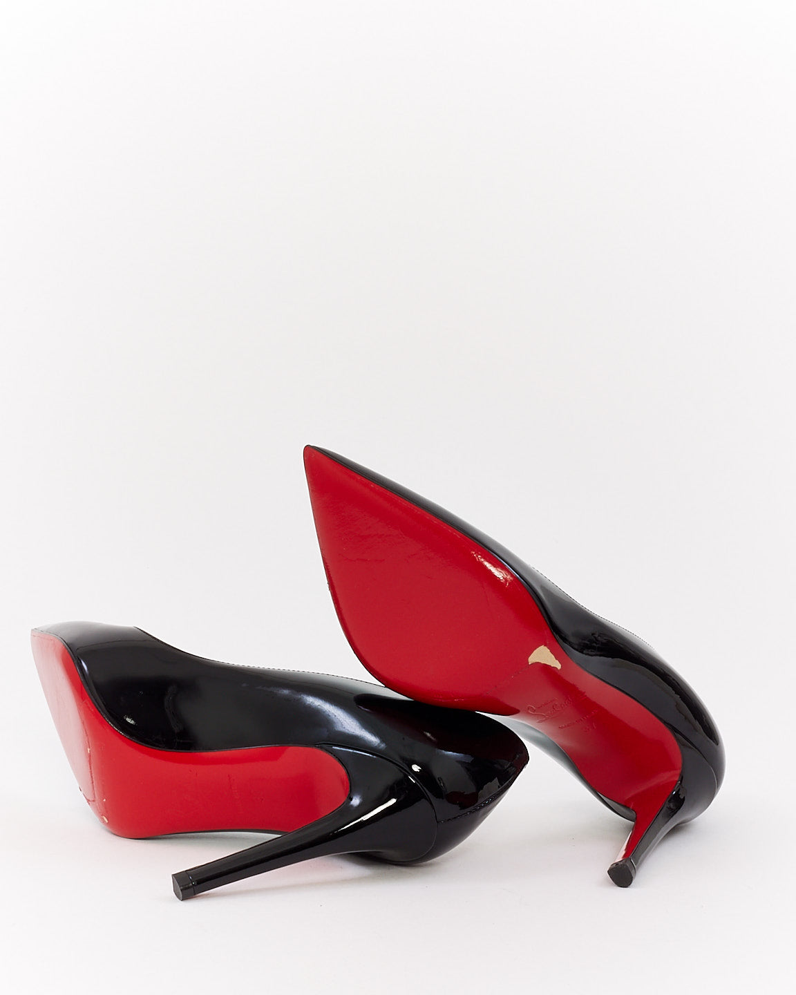 Christian Louboutin Black Patent Leather Pigalle 100mm Pumps - 37