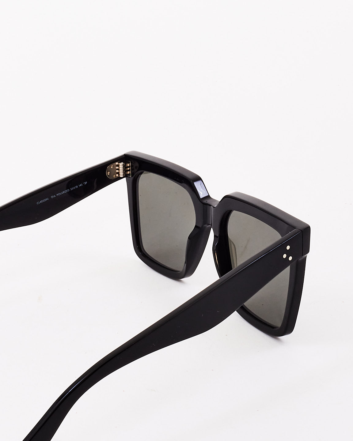 Celine Black Acetate Square Frame Polarized CL4055IN Sunglasses