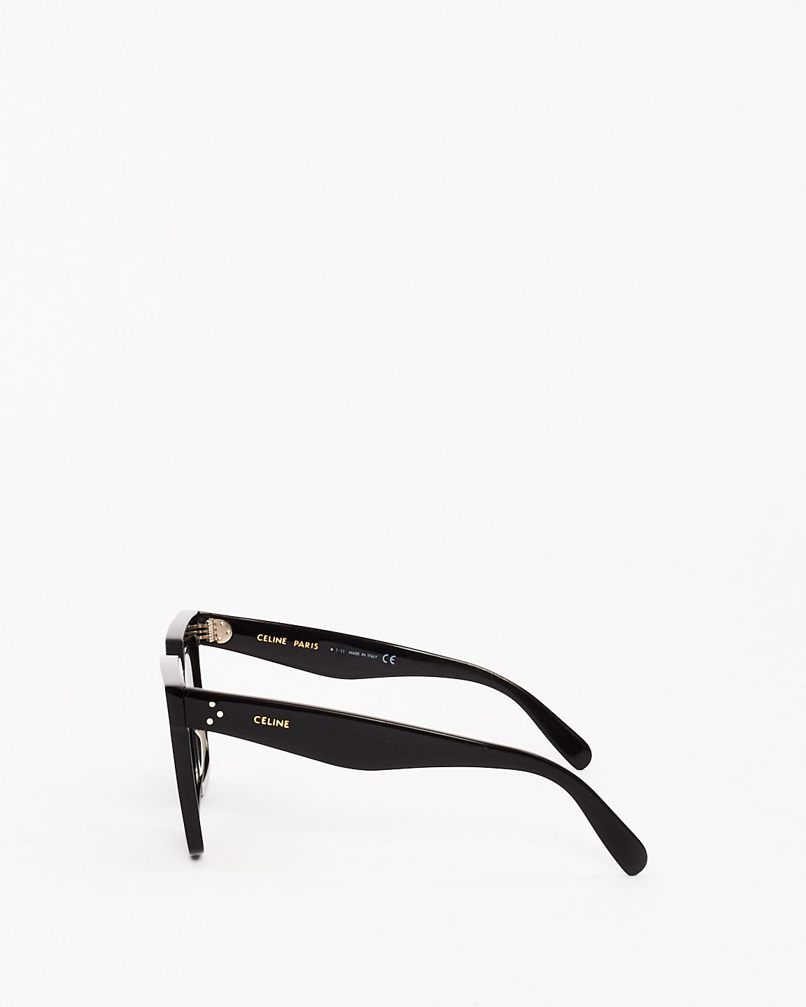 Celine Black Acetate Square Frame Polarized CL4055IN Sunglasses