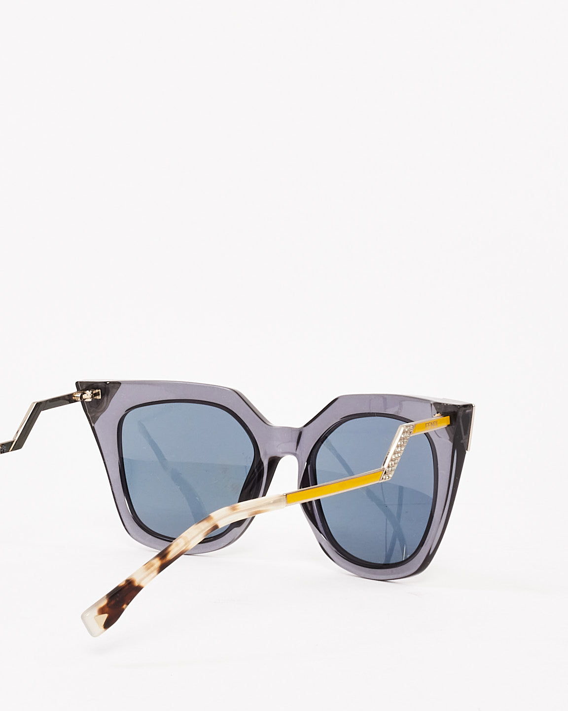 Fendi Grey 
Yellow Acetate  FF0060/S Cat Eye Sunglasses