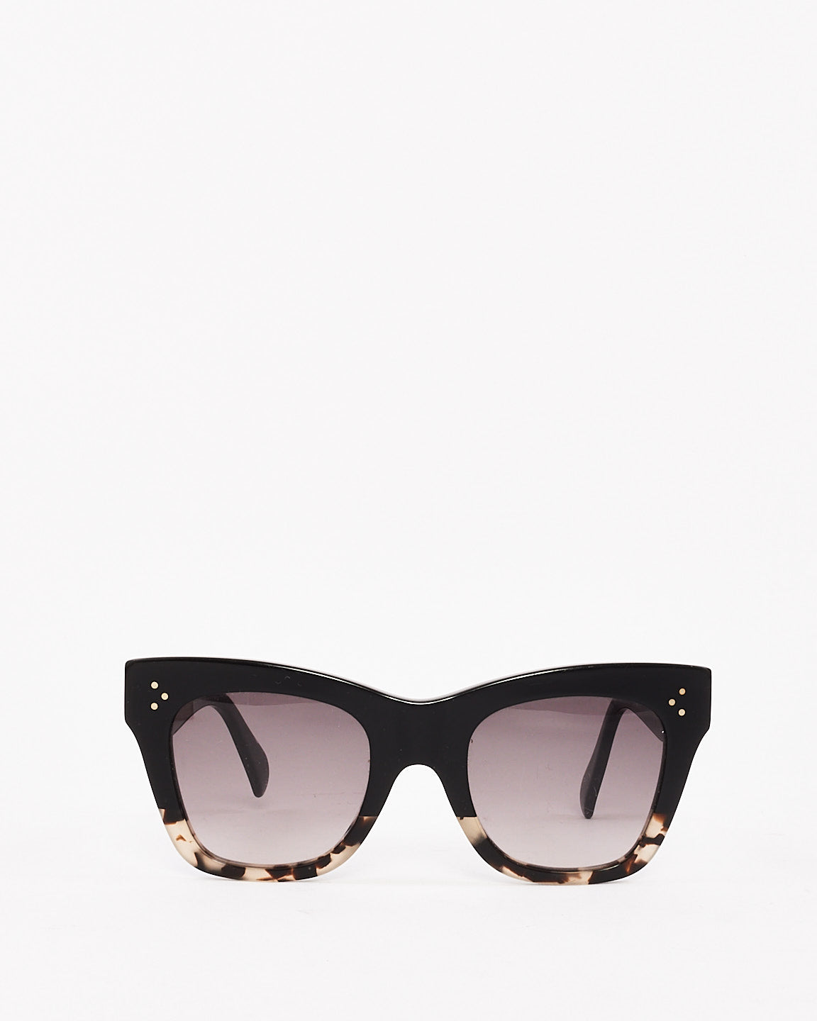 Celine Black 
Grey Tortoise Acetate Two Tone Wayfarer Sunglasses