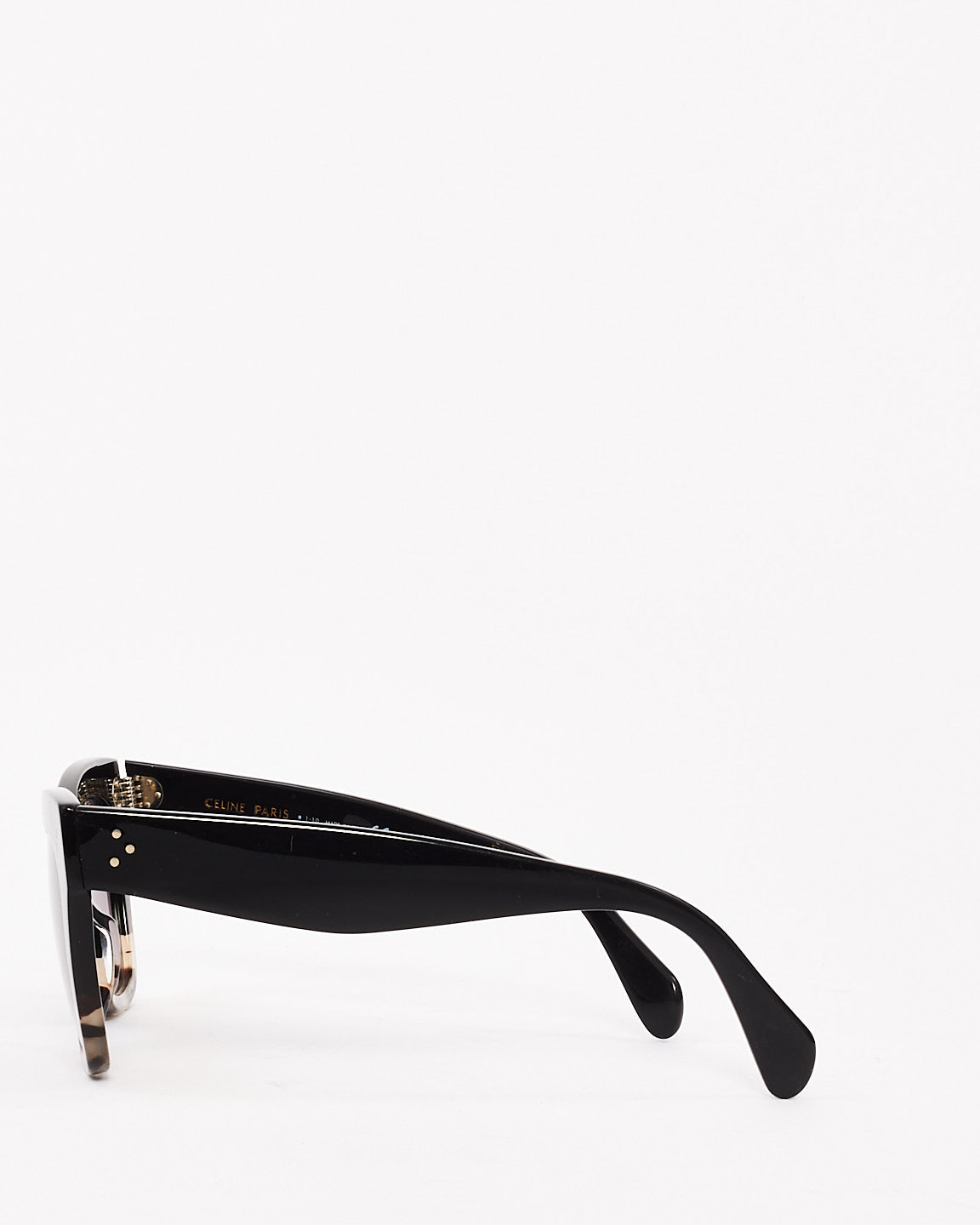 Celine Black 
Grey Tortoise Acetate Two Tone Wayfarer Sunglasses