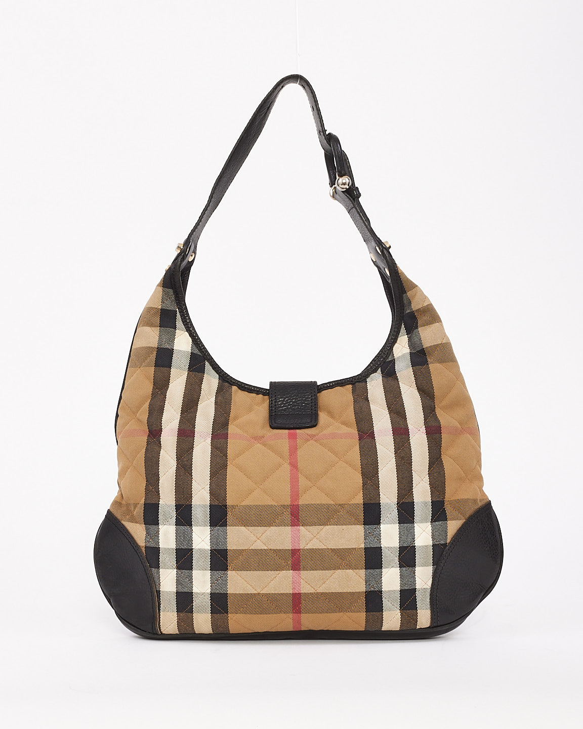 Burberry Sac à bandoulière en coton imprimé à carreaux beige