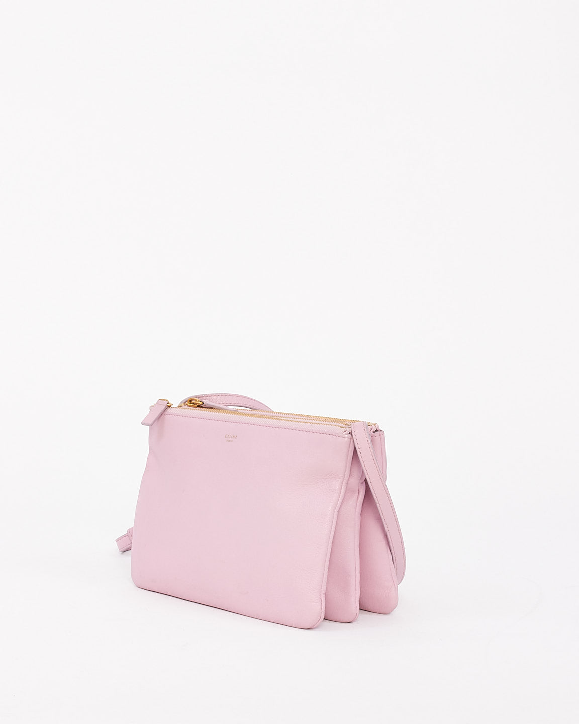 Celine Light Pink Leather Trio Crossbody Bag