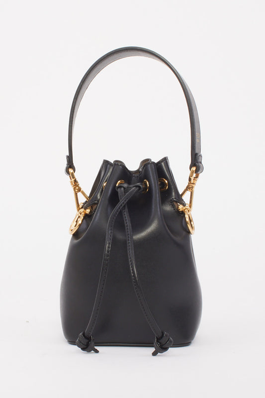 Fendi Black Leather Mini Mon Tresor Bucket Bag