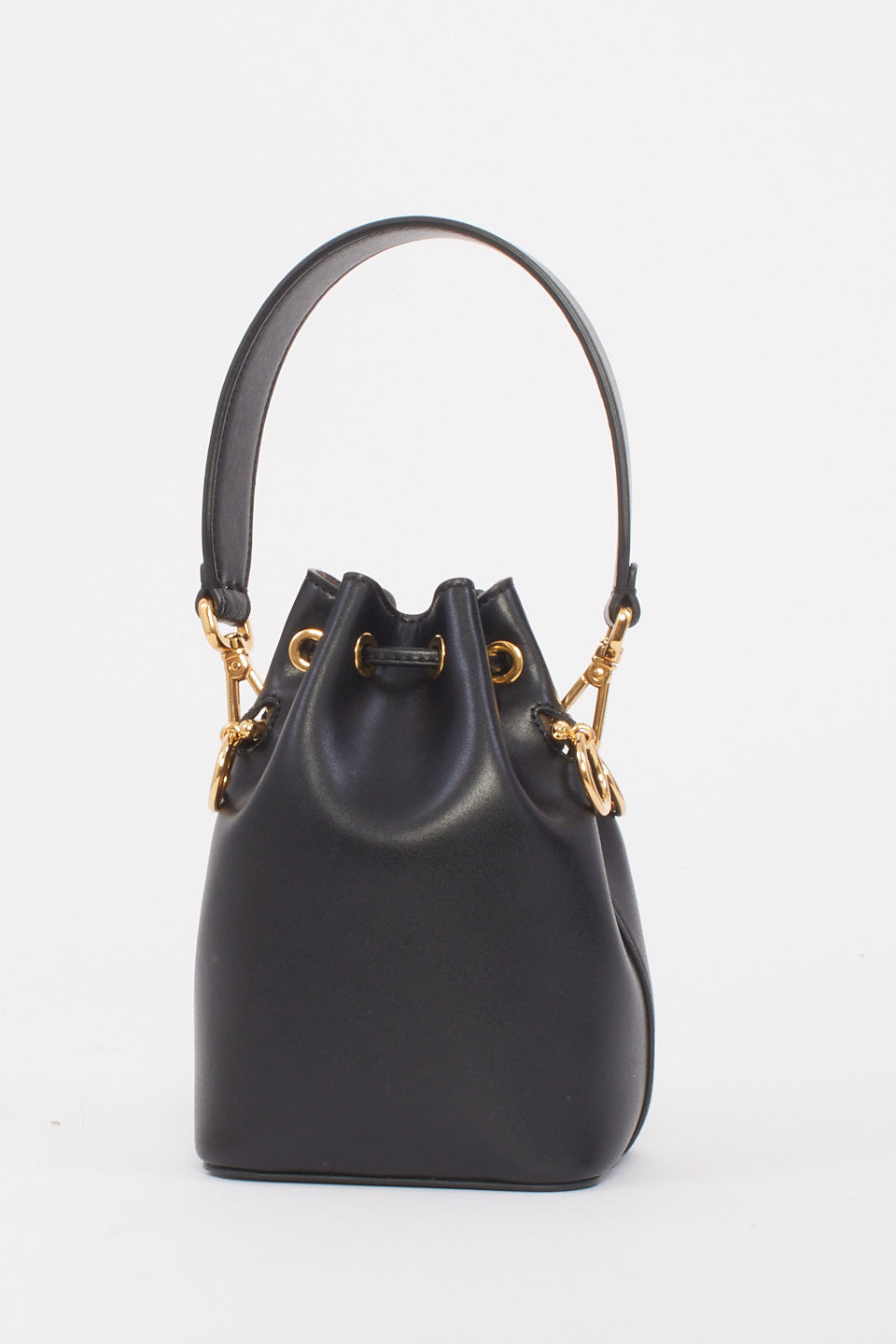 Fendi Black Leather Mini Mon Tresor Bucket Bag