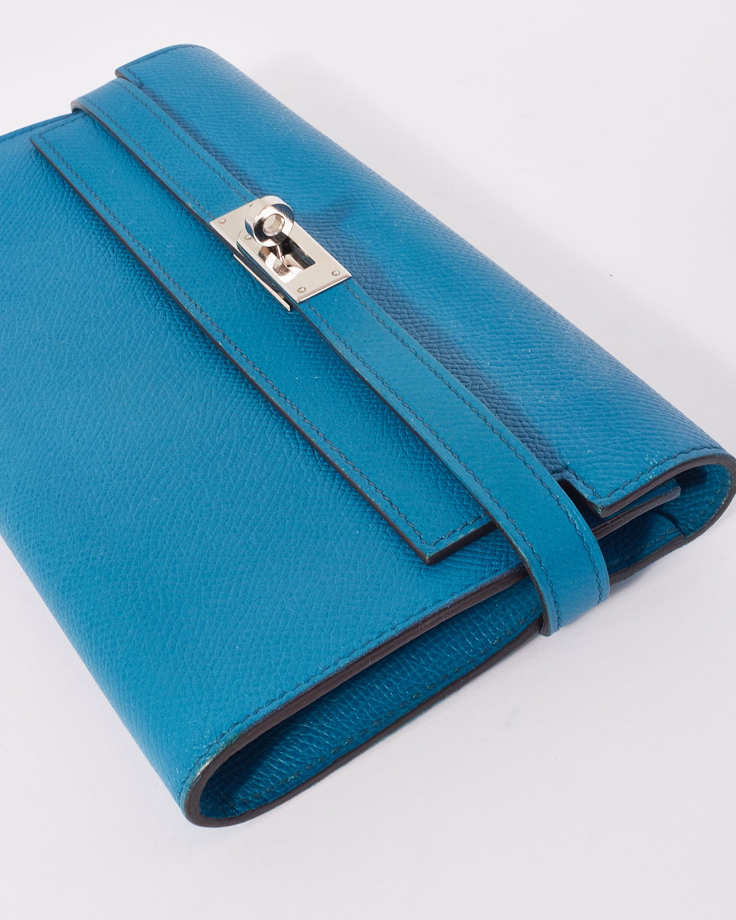 Hermès Blue Colvert Epsom Kelly Classic Wallet