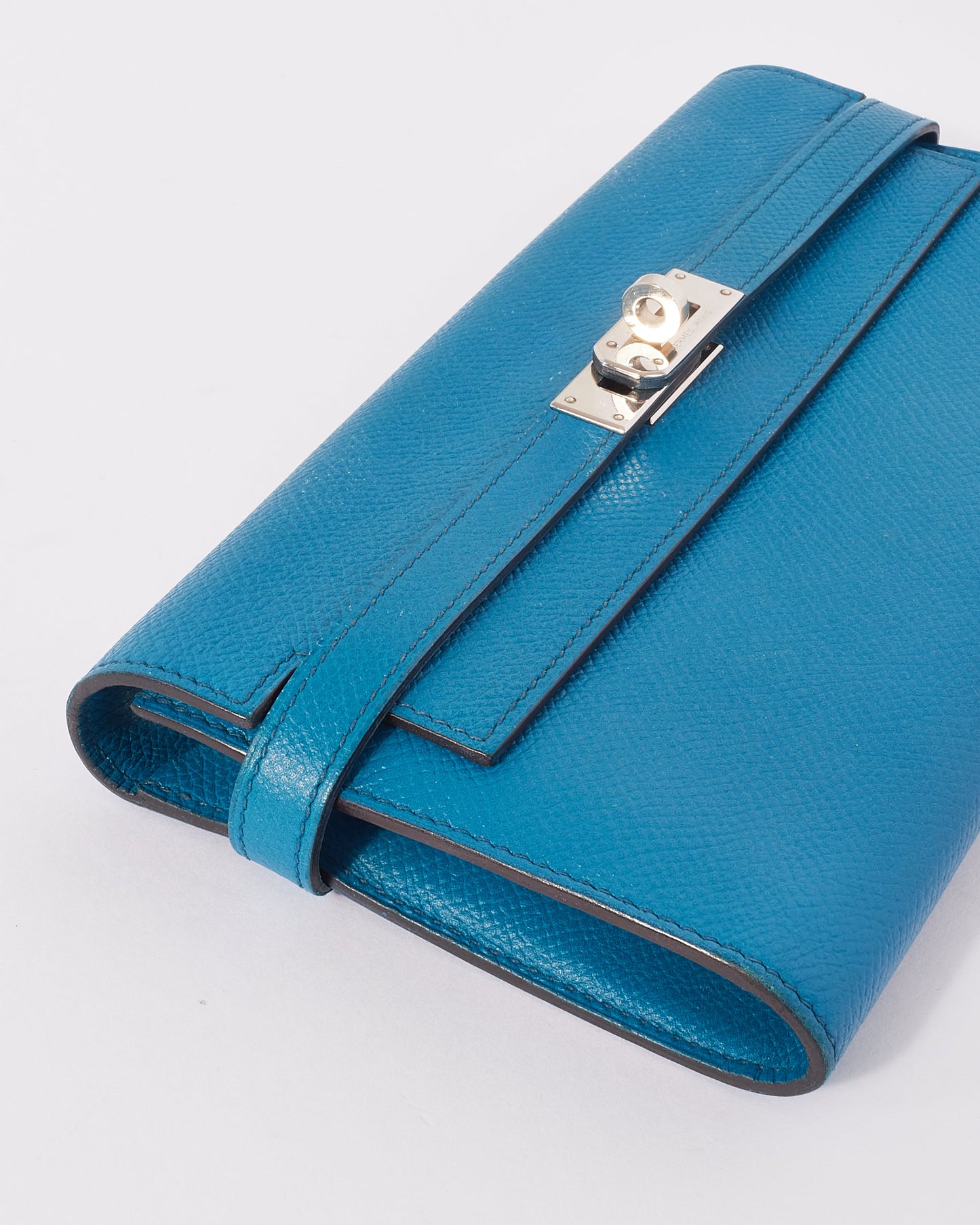 Hermès Blue Colvert Epsom Kelly Classic Wallet