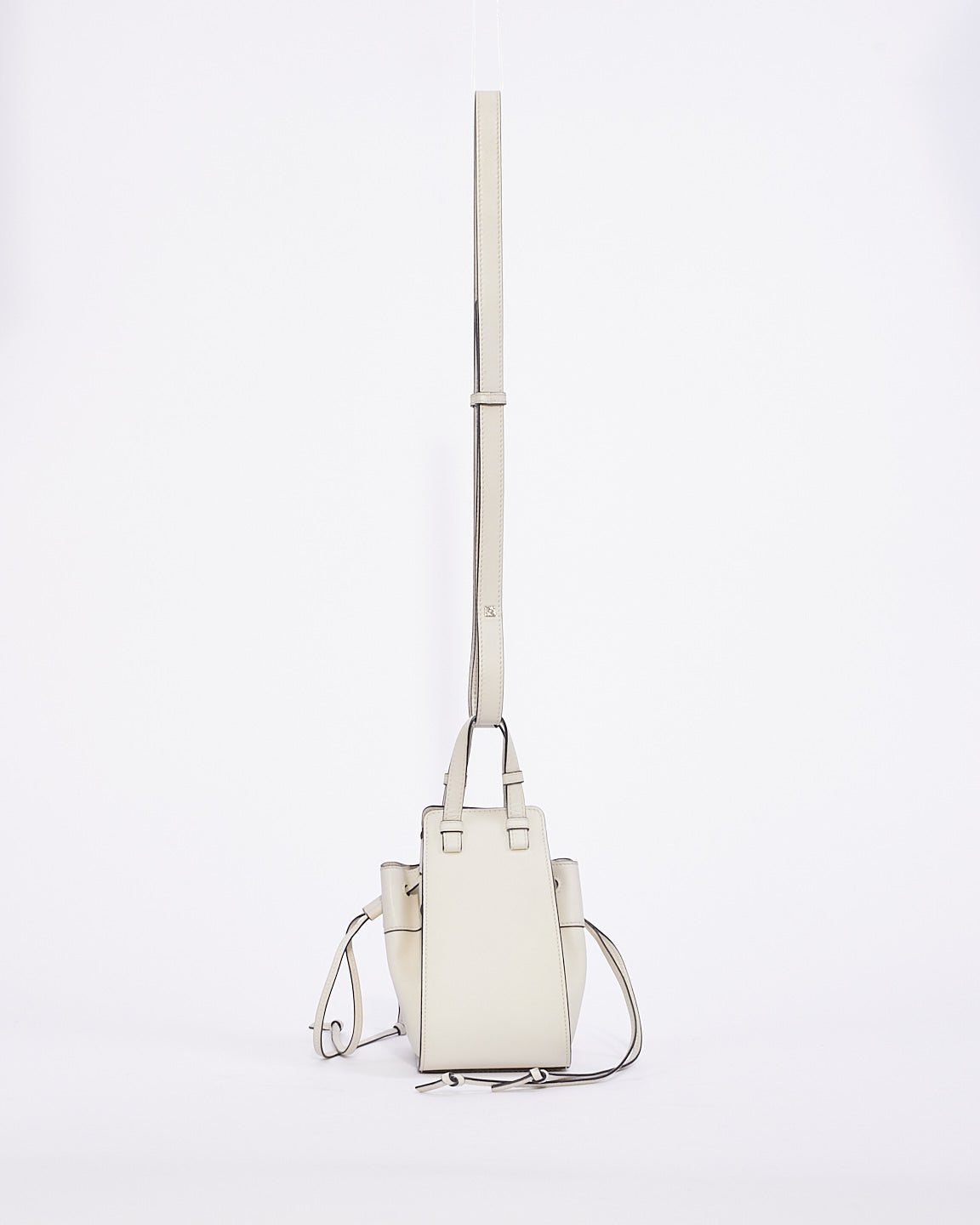 Loewe White Leather Mini Hammock Bag