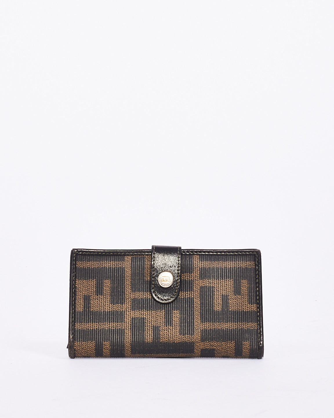 Fendi Brown Zucca Coated Canvas Compact Wallet