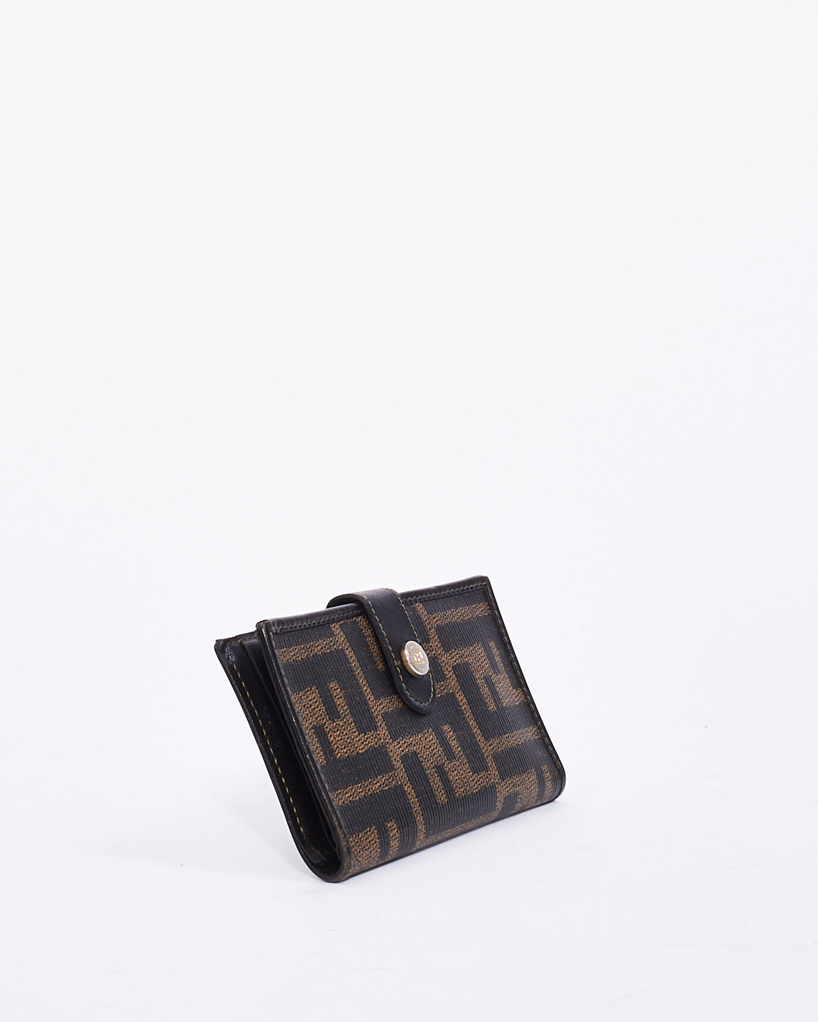 Fendi Brown Zucca Coated Canvas Compact Wallet