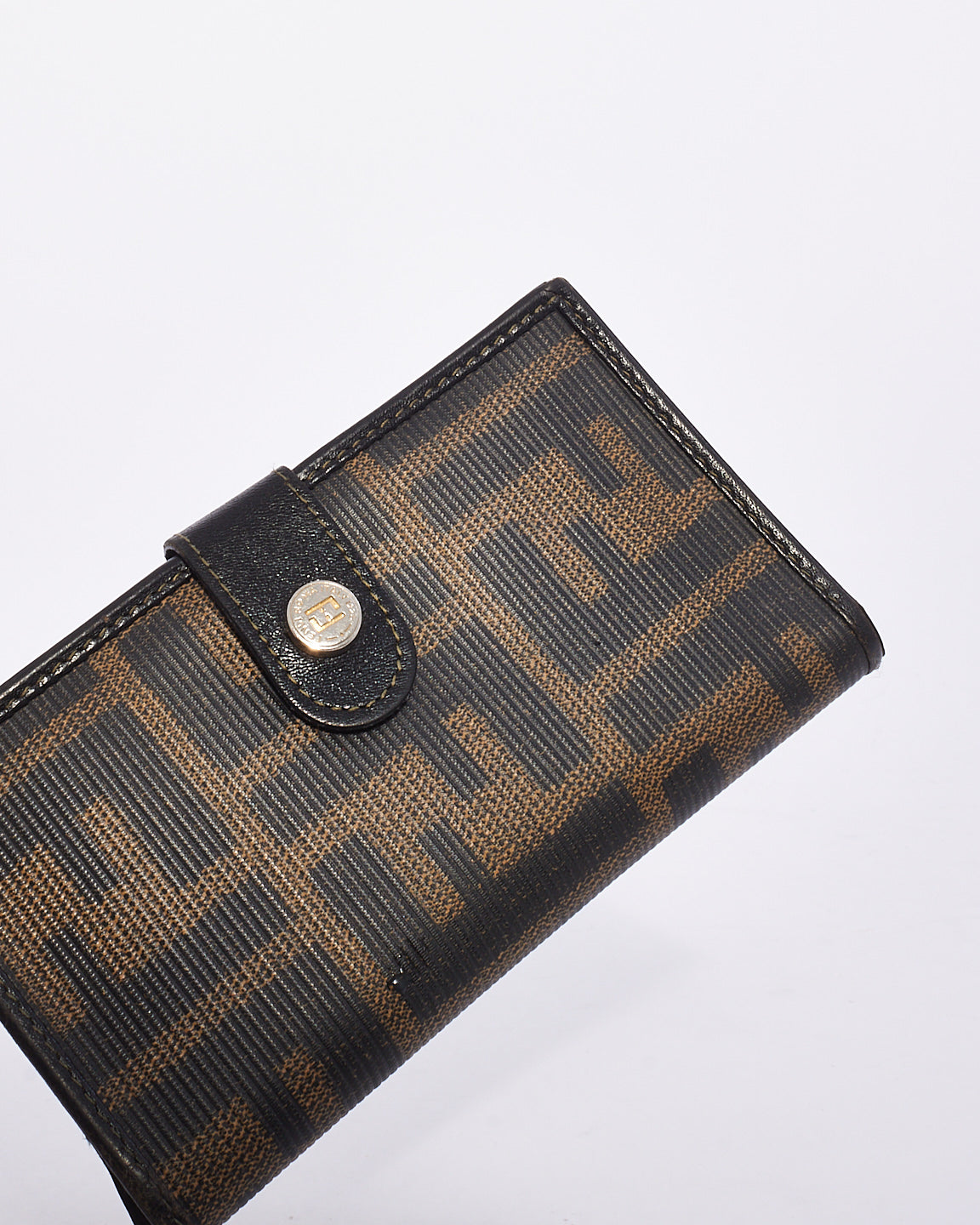 Fendi Brown Zucca Coated Canvas Compact Wallet