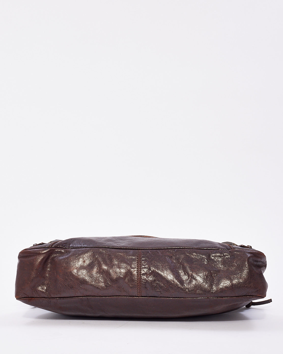 Balenciaga Brown Leather Motocross City Bag