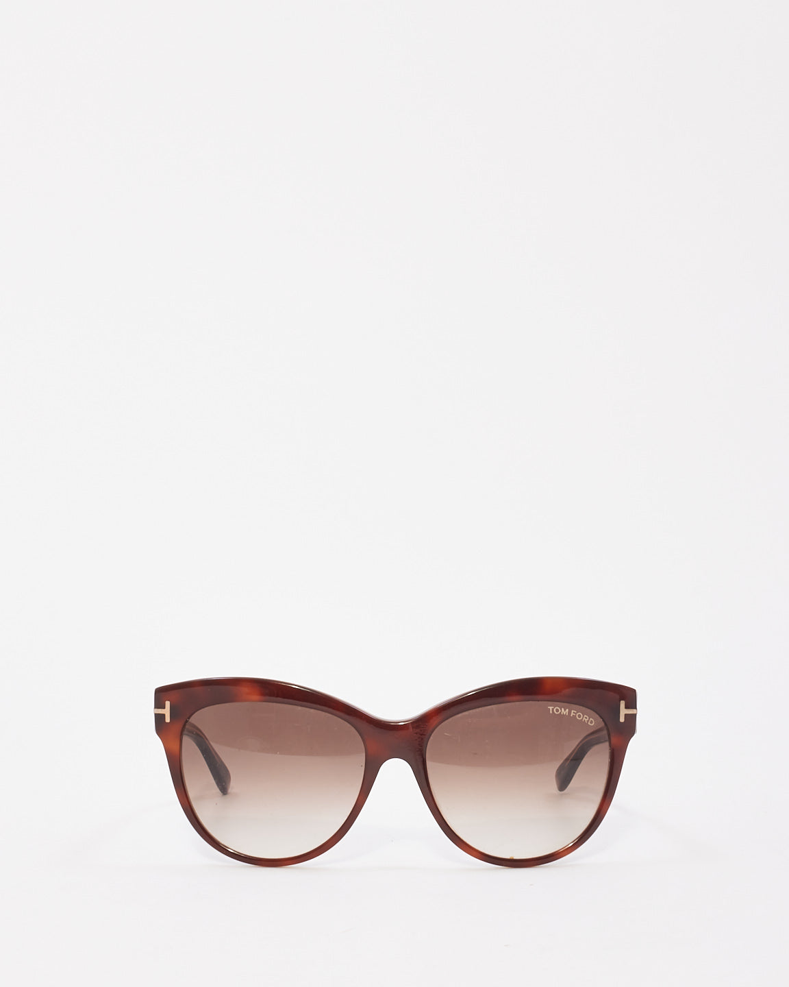 Tom Ford Brown Tortoise Acetate Cat Eye Sunglasses