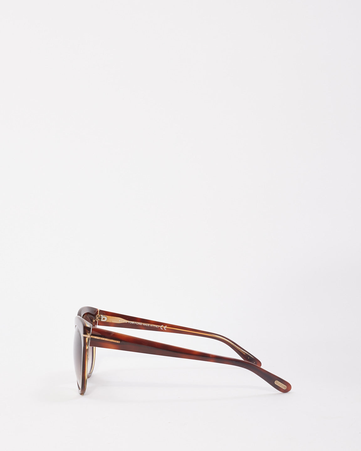 Tom Ford Brown Tortoise Acetate Cat Eye Sunglasses