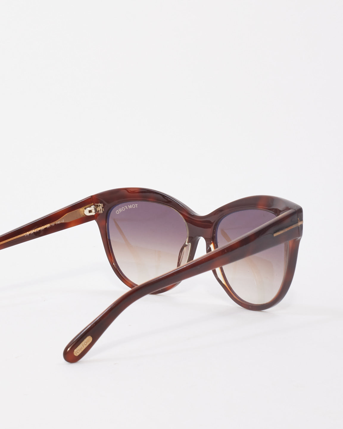 Tom Ford Brown Tortoise Acetate Cat Eye Sunglasses