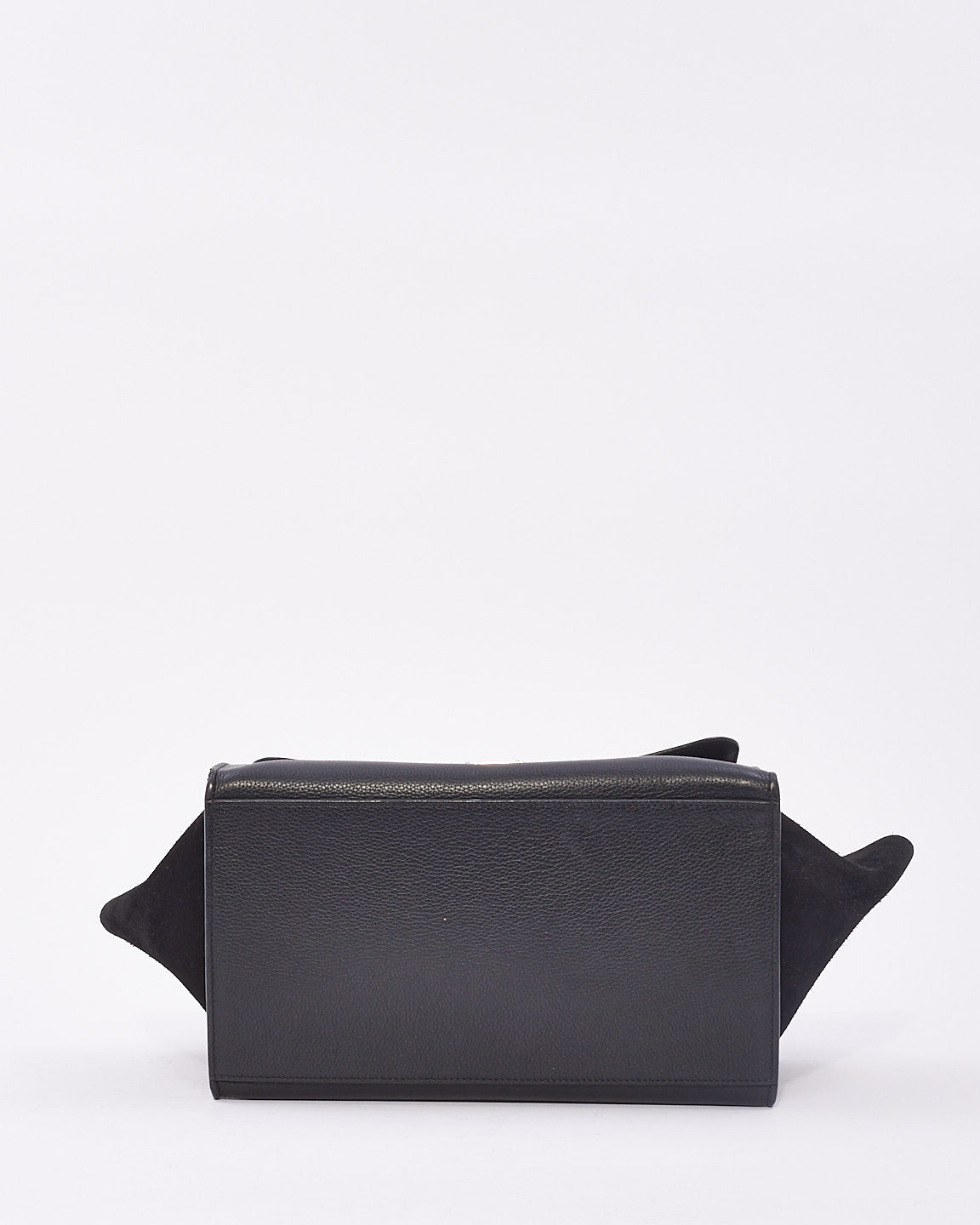 Celine Black Leather 
Suede Medium Trapeze Bag