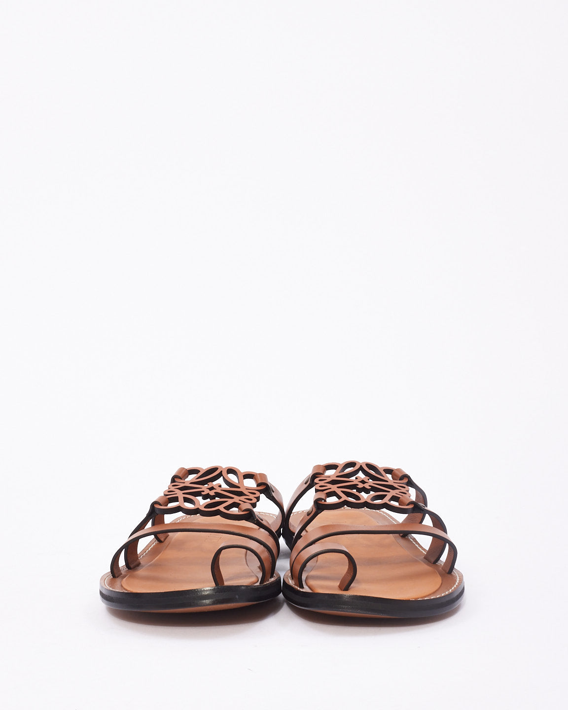 Loewe Tan Leather Anagram Sandals 20 - 39