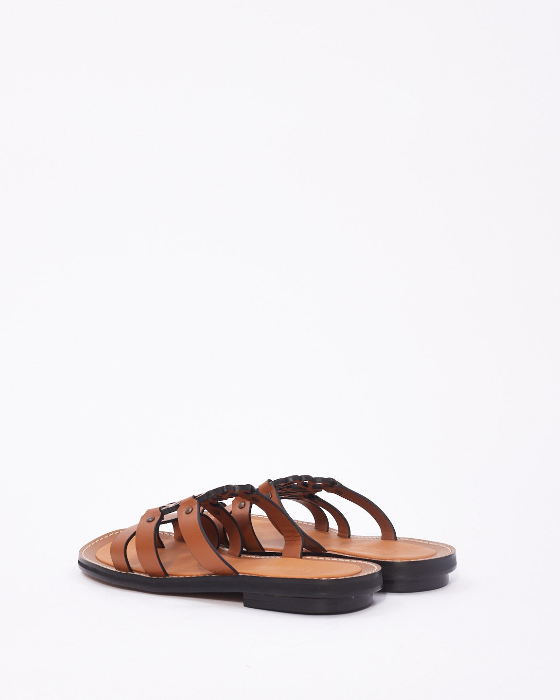 Loewe Tan Leather Anagram Sandals 20 - 39