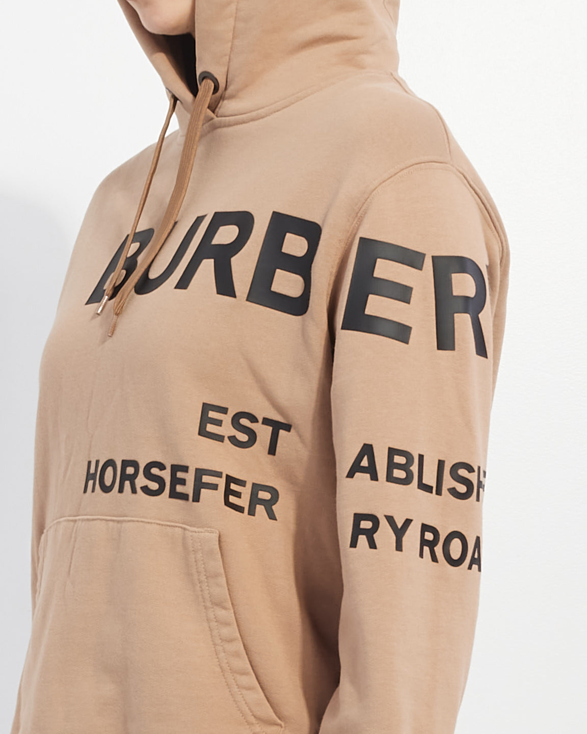 Burberry Beige Horseferry Print Oversized Hoodie - S