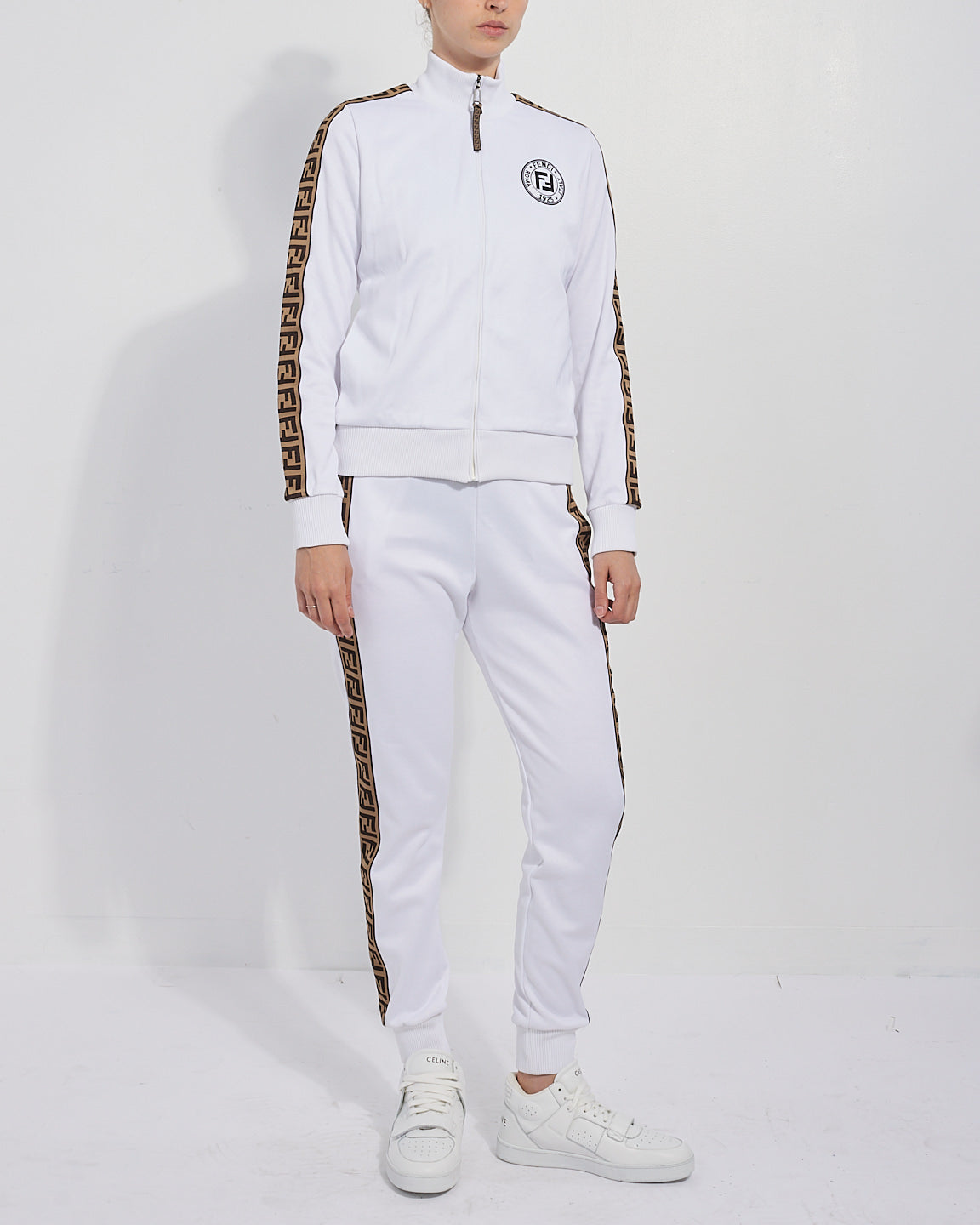 Fendi White Cotton Logo Tracksuit - 42