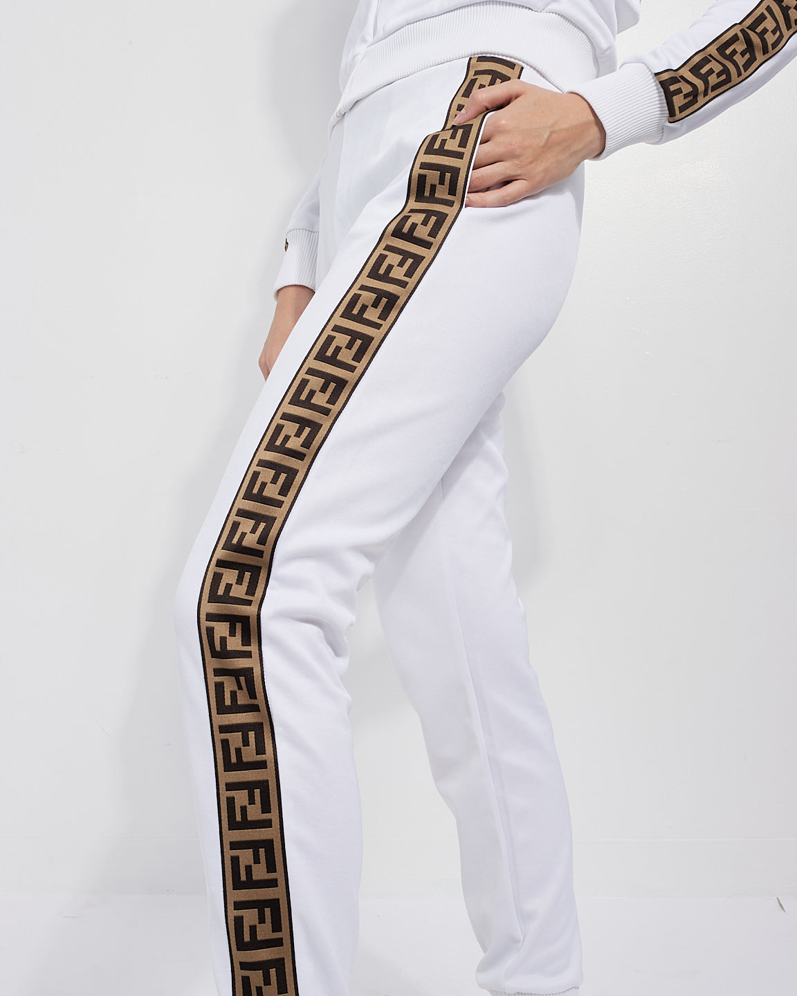 Fendi White Cotton Logo Tracksuit - 42