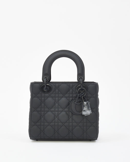 Dior Black Matte Leather Small Lady ABCDior Bag - NO STRAP