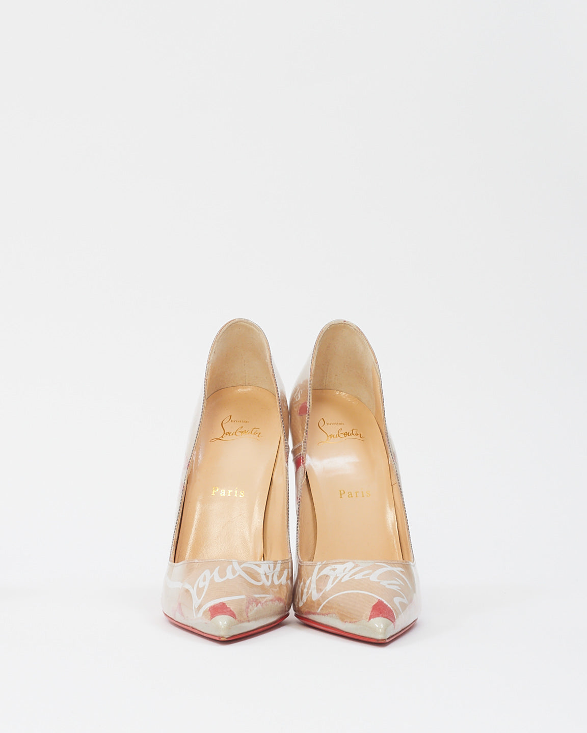 Christian Louboutin Beige PVC Kraft Pigalle Follies 100 Pumps -39