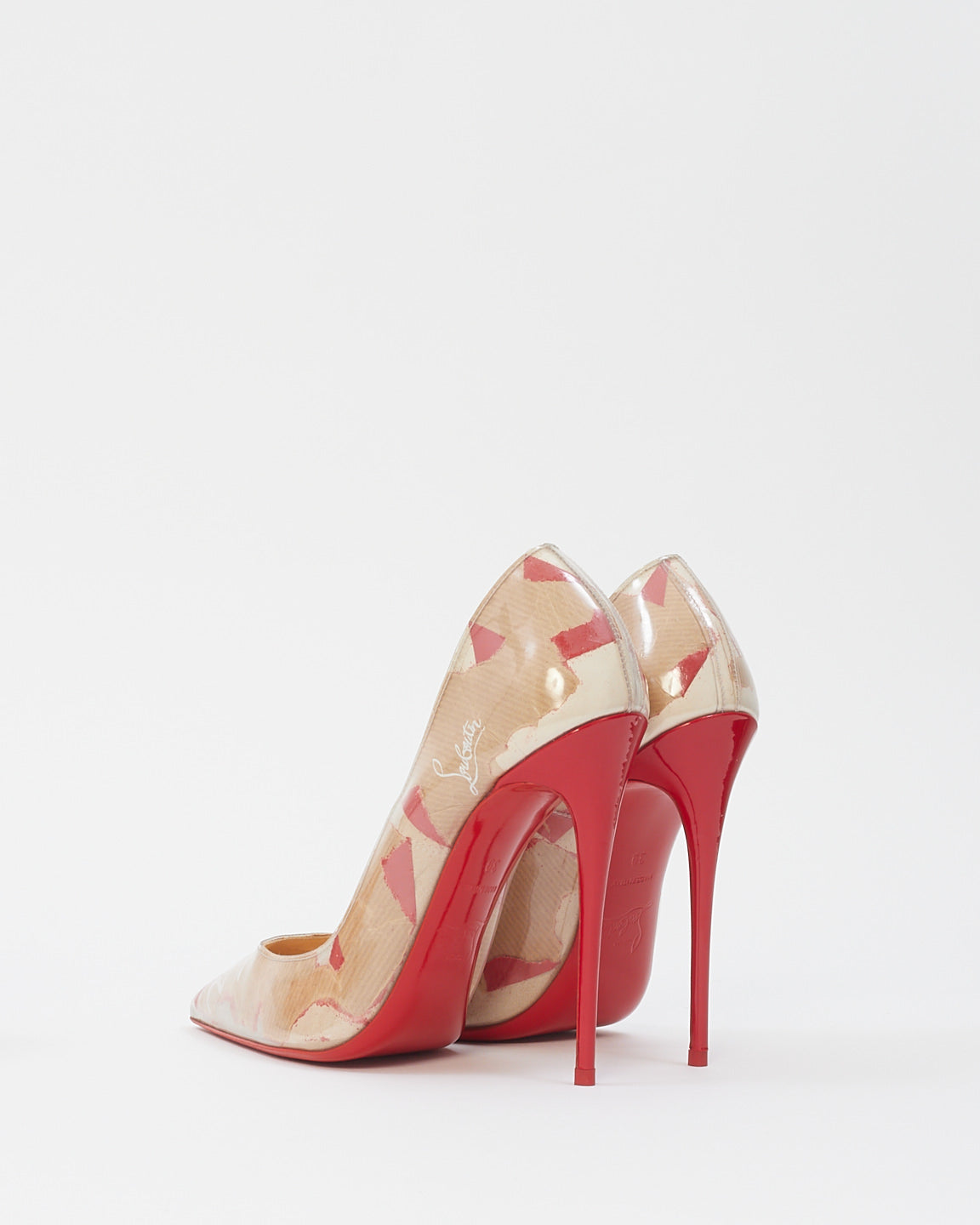 Christian Louboutin Beige PVC Kraft Pigalle Follies 100 Pumps -39