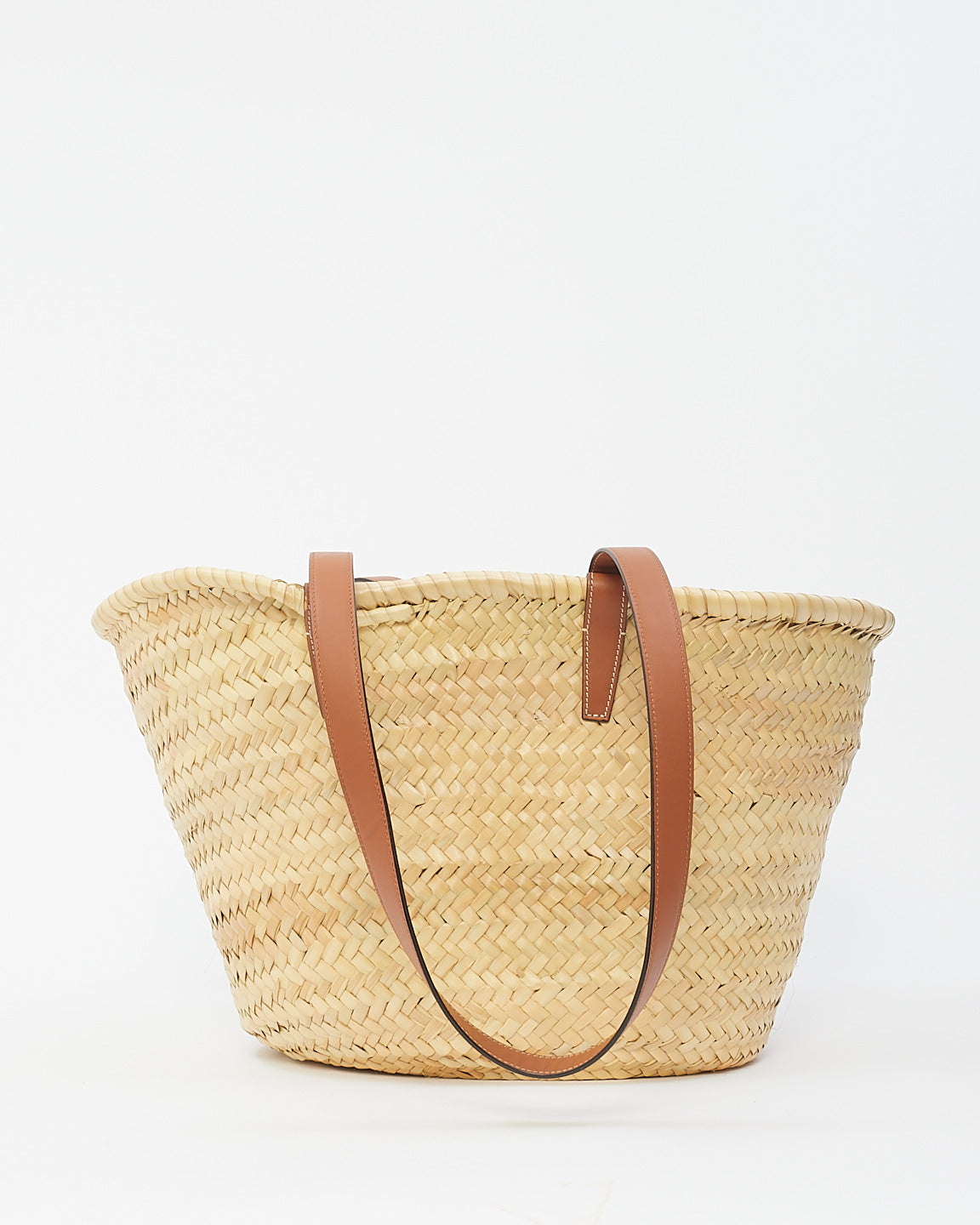 Celine Beige Raffia Classic Panier In Palm Leaves Meidum Tote