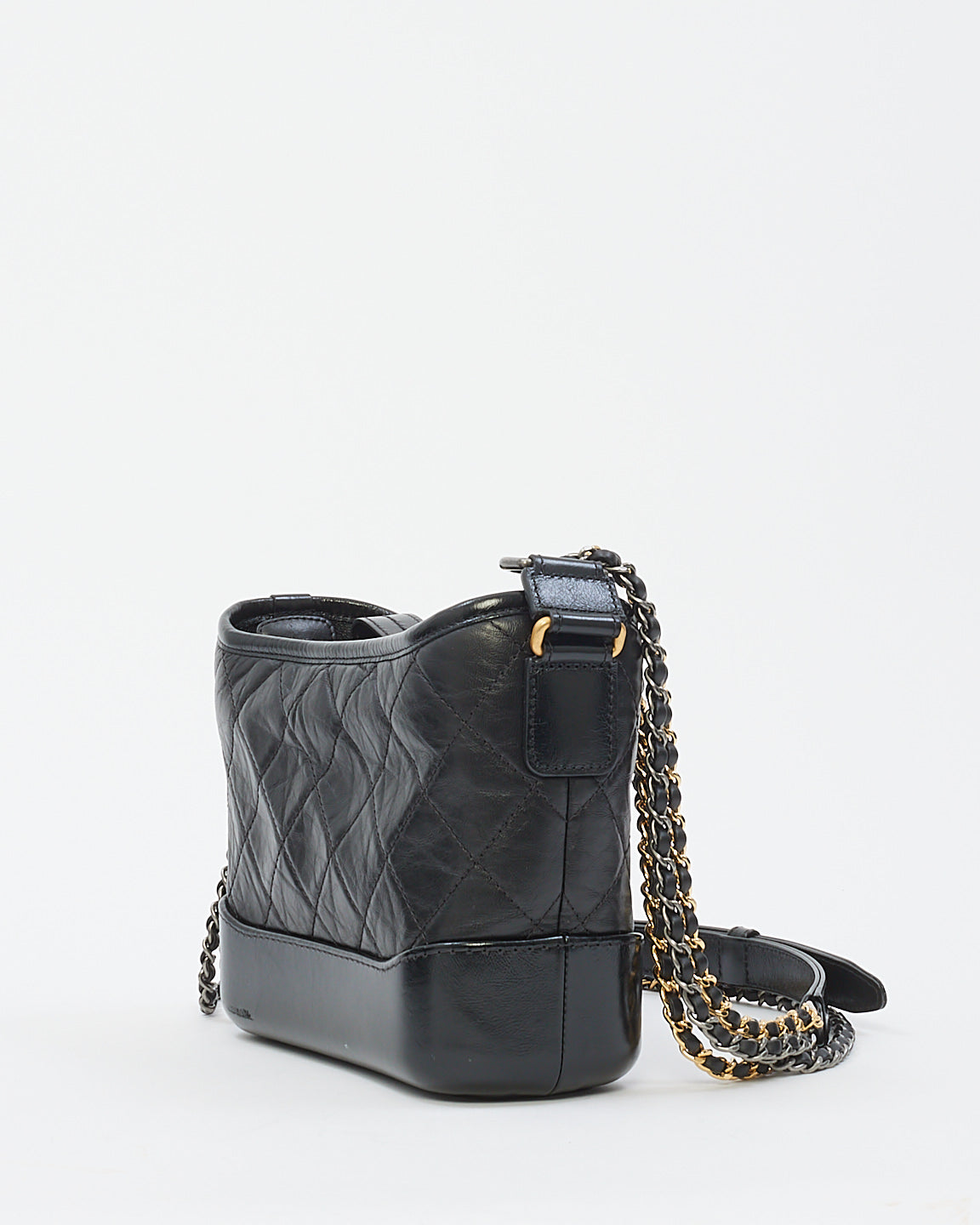 Chanel Black Aged Calfskin Small Hobo Gabrielle Bag