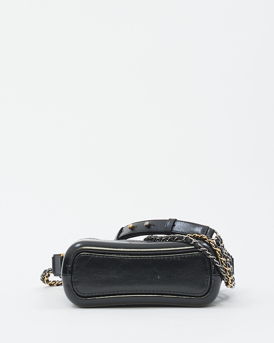 Chanel Black Aged Calfskin Small Hobo Gabrielle Bag