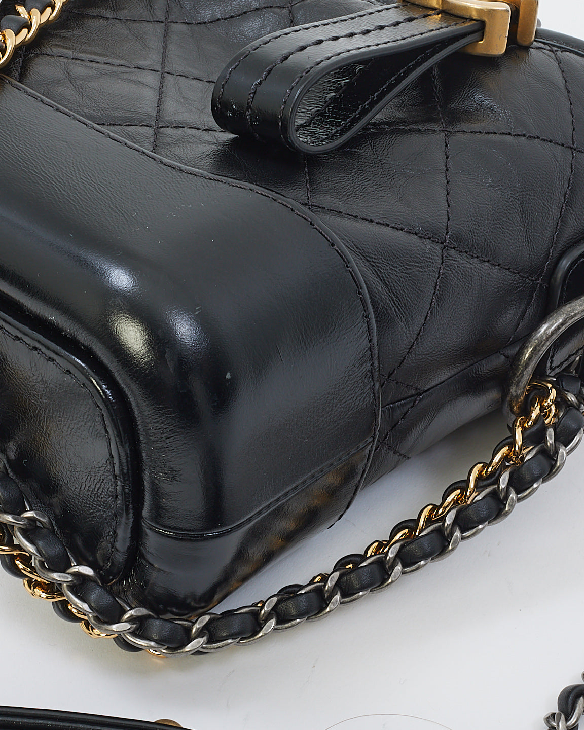 Chanel Black Aged Calfskin Small Hobo Gabrielle Bag