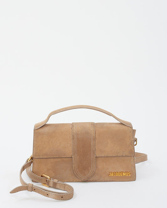 Jacquemus Beige Suede Le Papier Le Bambino Bag