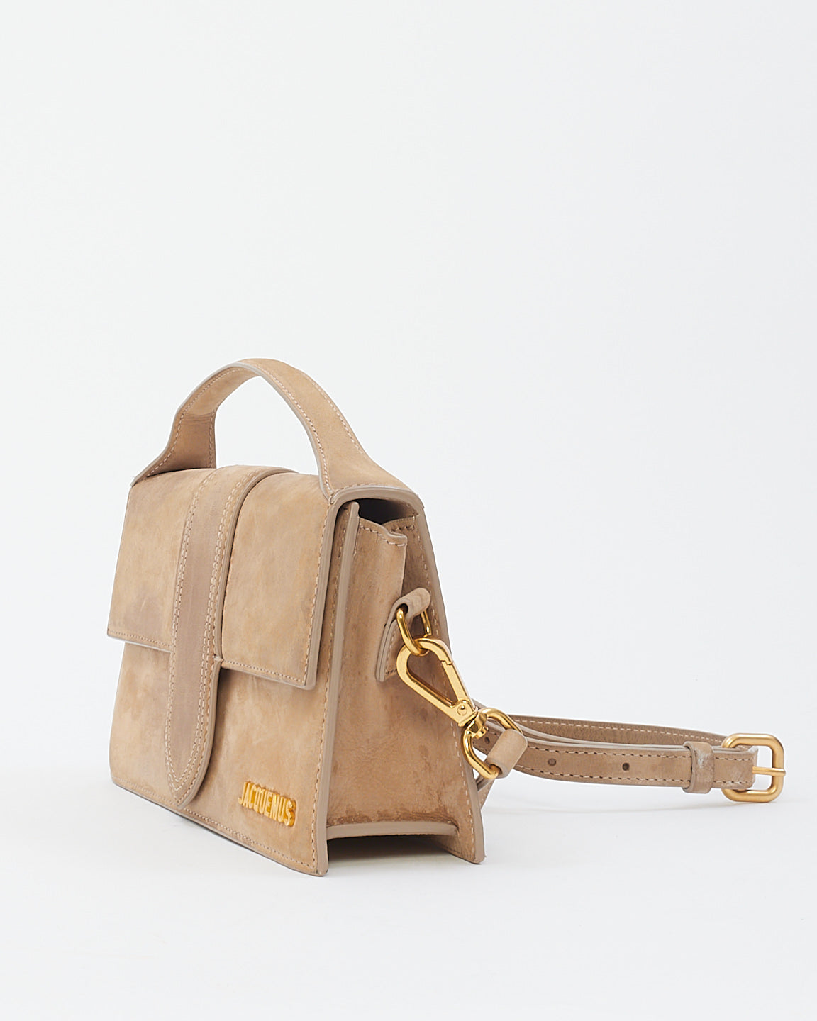 Jacquemus Beige Suede Le Papier Le Bambino Bag