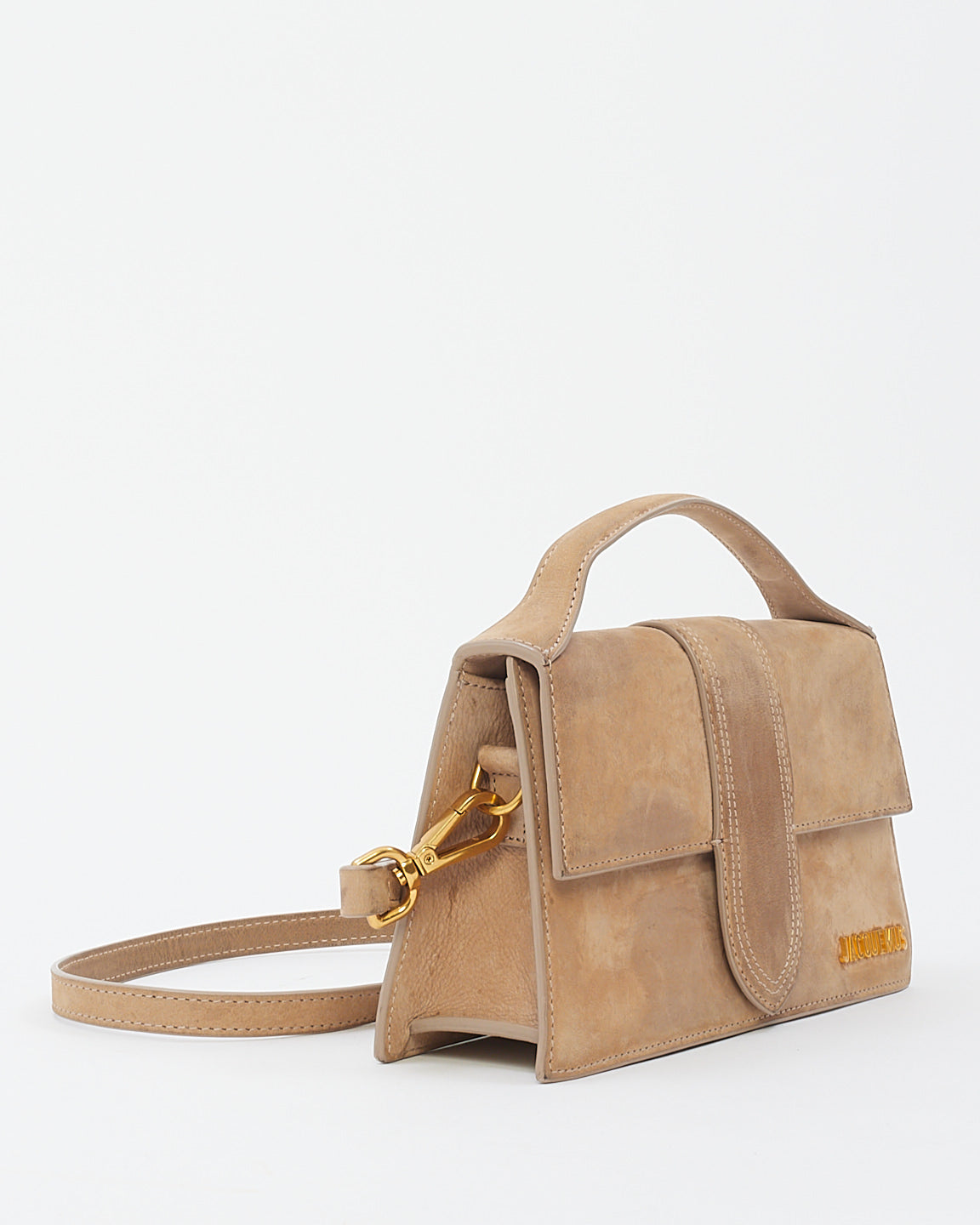 Jacquemus Beige Suede Le Papier Le Bambino Bag