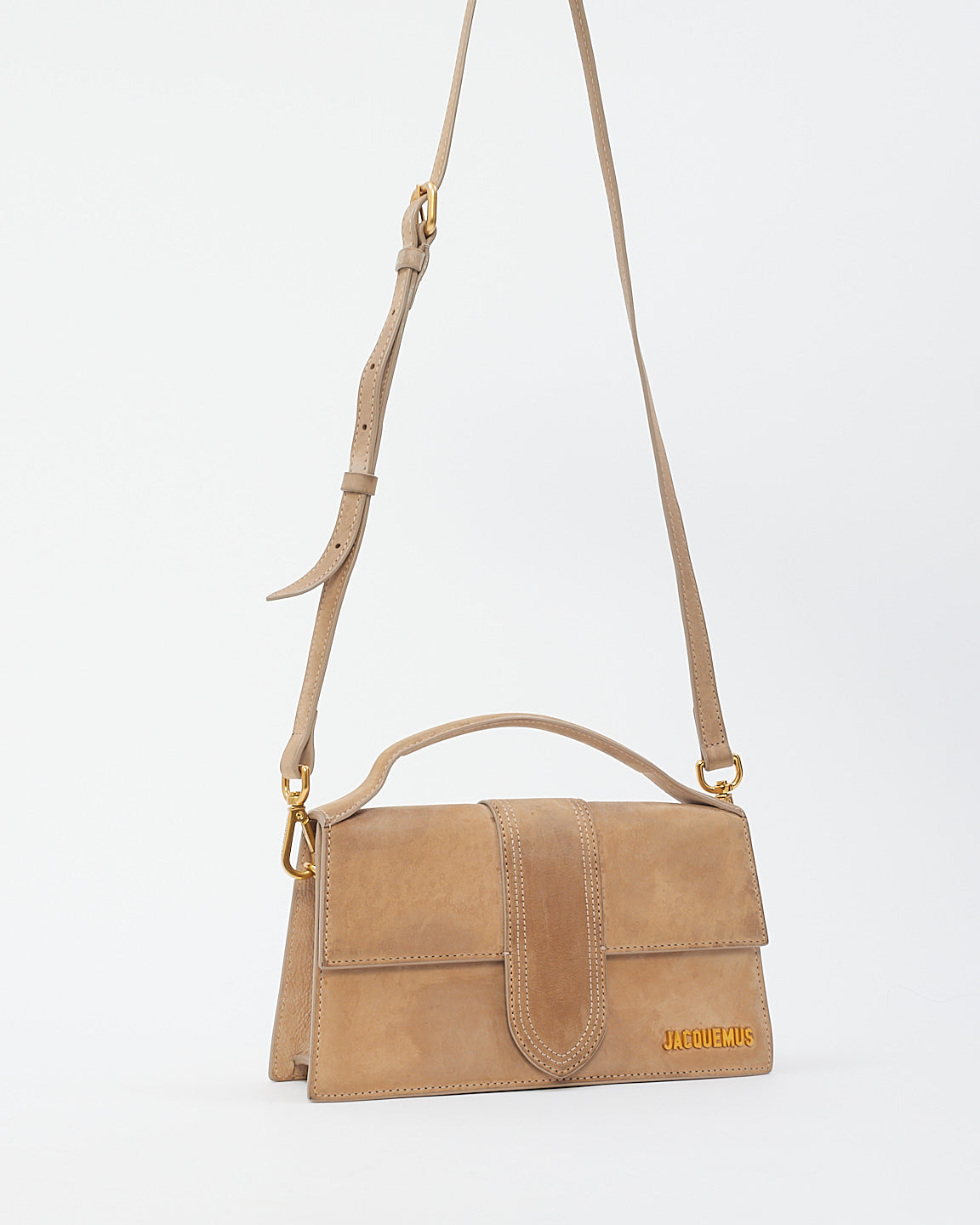 Jacquemus Beige Suede Le Papier Le Bambino Bag