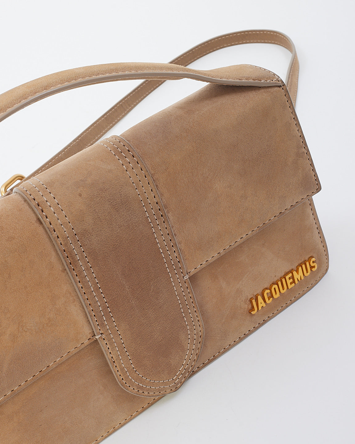 Jacquemus Beige Suede Le Papier Le Bambino Bag