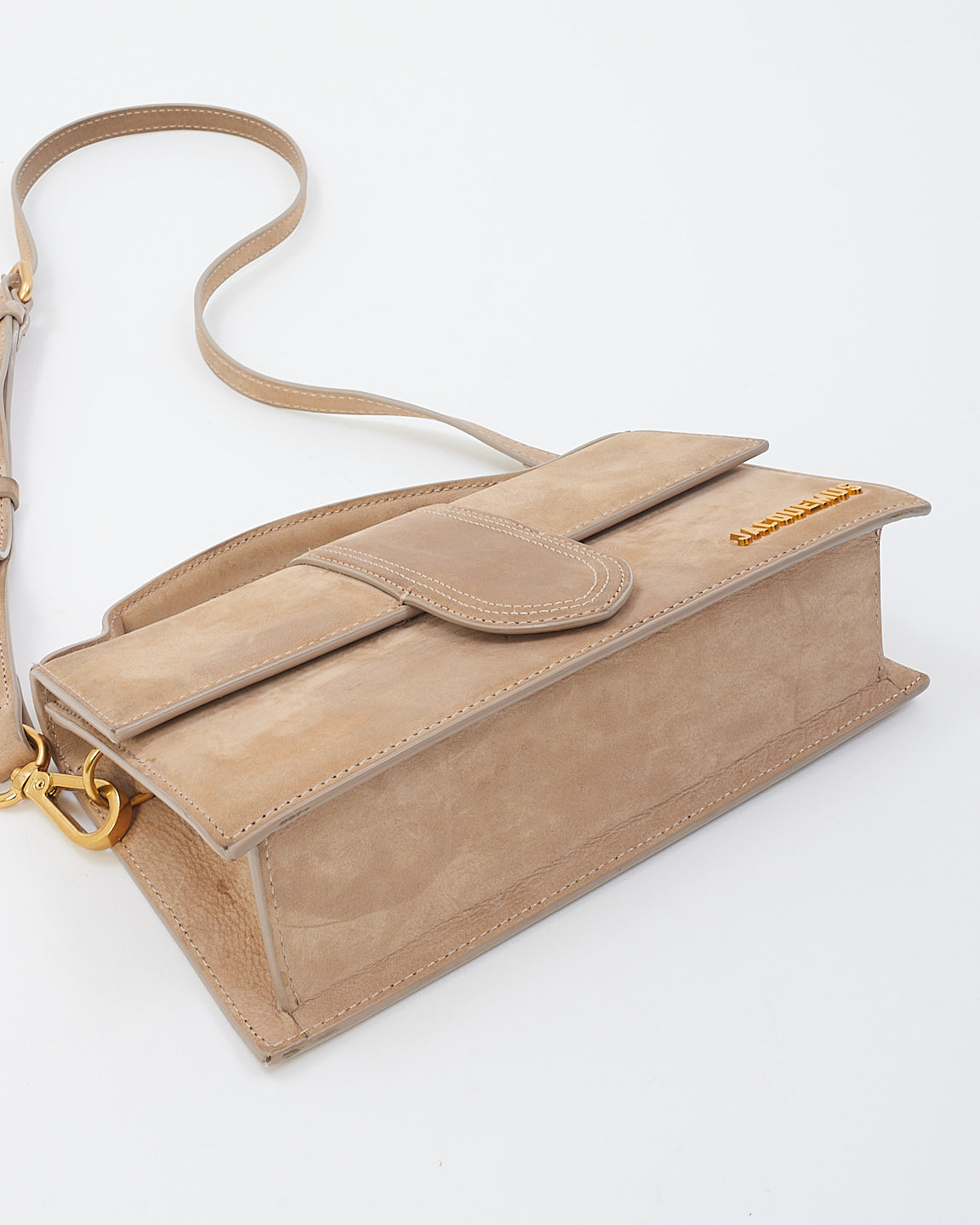 Jacquemus Beige Suede Le Papier Le Bambino Bag