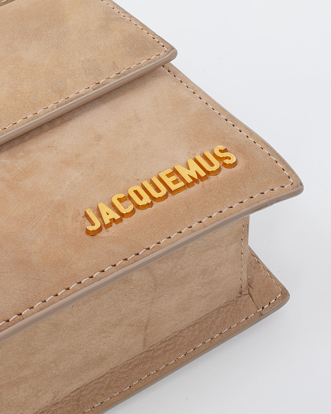 Jacquemus Beige Suede Le Papier Le Bambino Bag