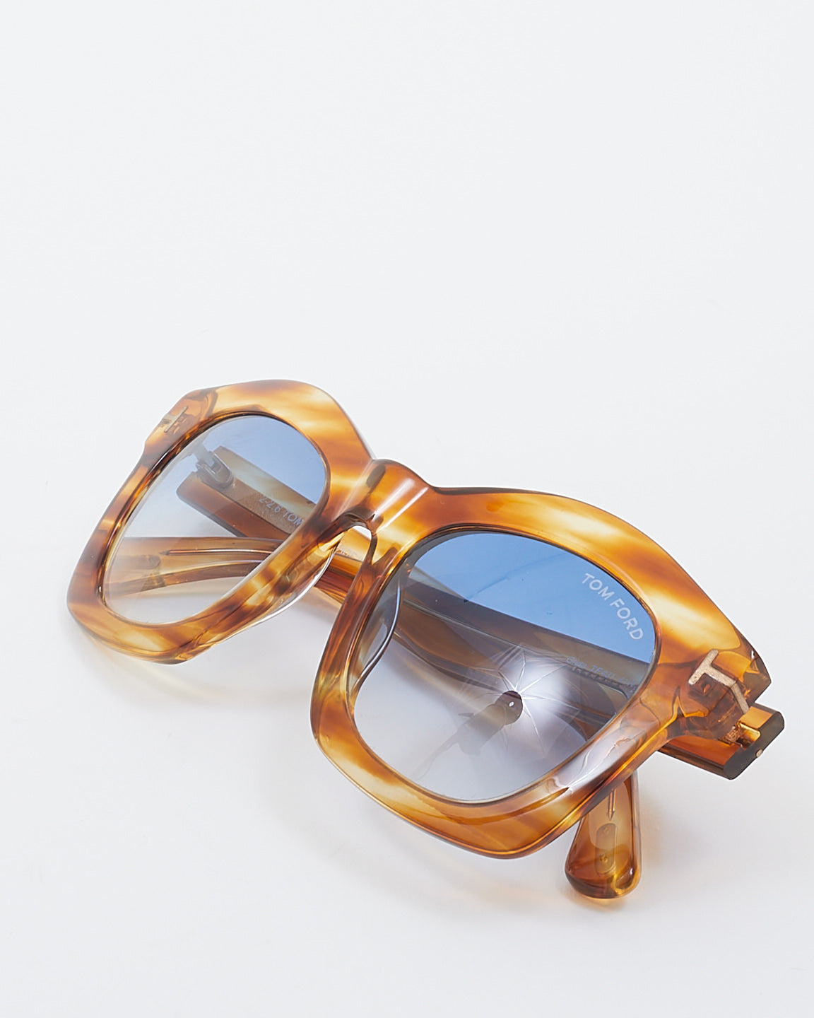 Tom Ford Brown /Blue Gradient Acetate Greta Wayfarer Sunglasses - TF431