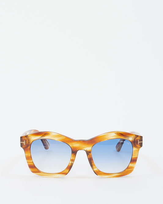 Tom Ford Lunettes de soleil Greta Wayfarer en acétate dégradé marron/bleu - TF431