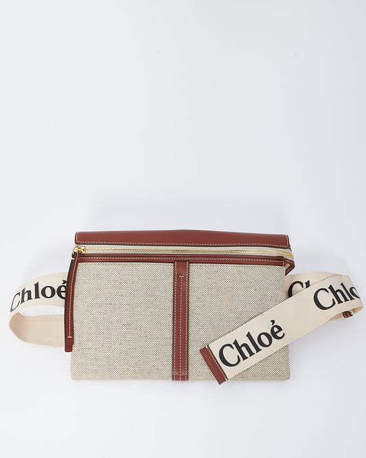 Chloé Beige Canvas Woody Belt Bag