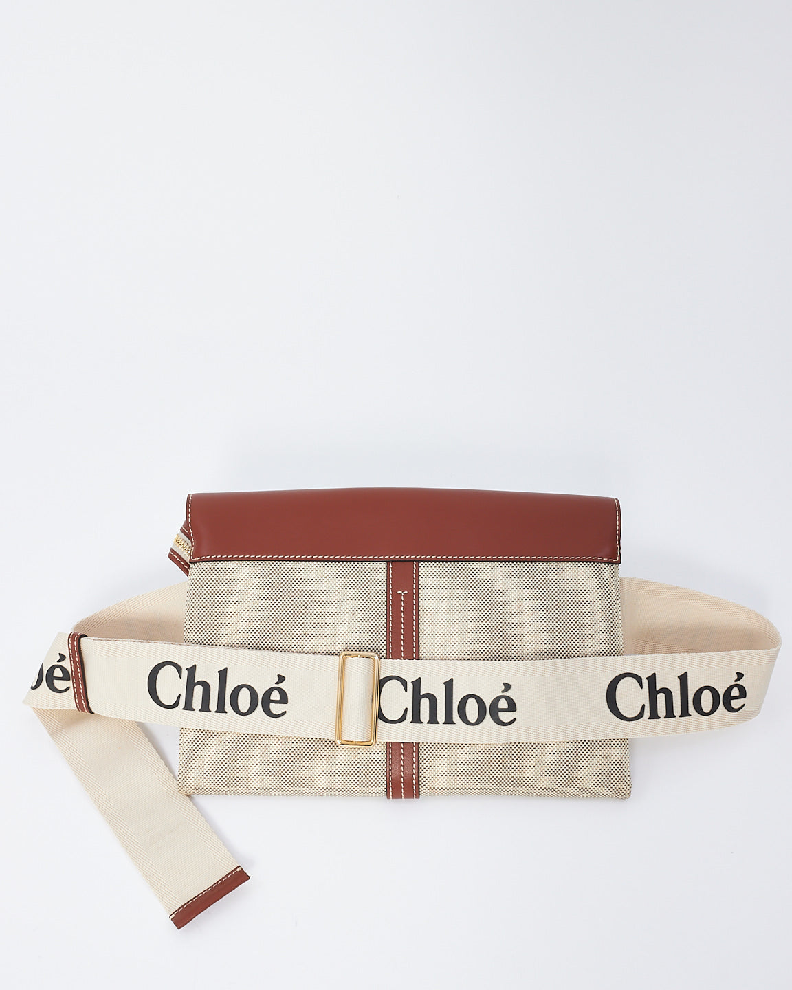 Chloé Beige Canvas Woody Belt Bag