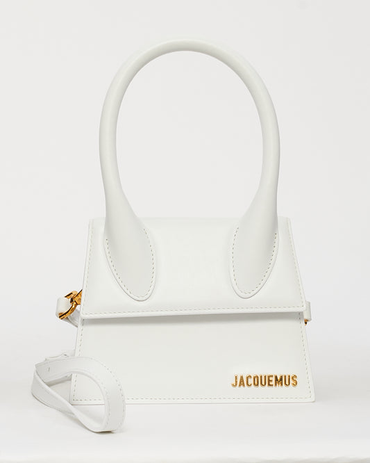 Jacquemus White Leather ‘Le Moyen Chiquito’ Bag