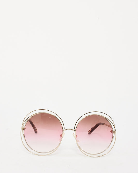 Chloé Silver Metal Round Frame Sunglasses CE114SD