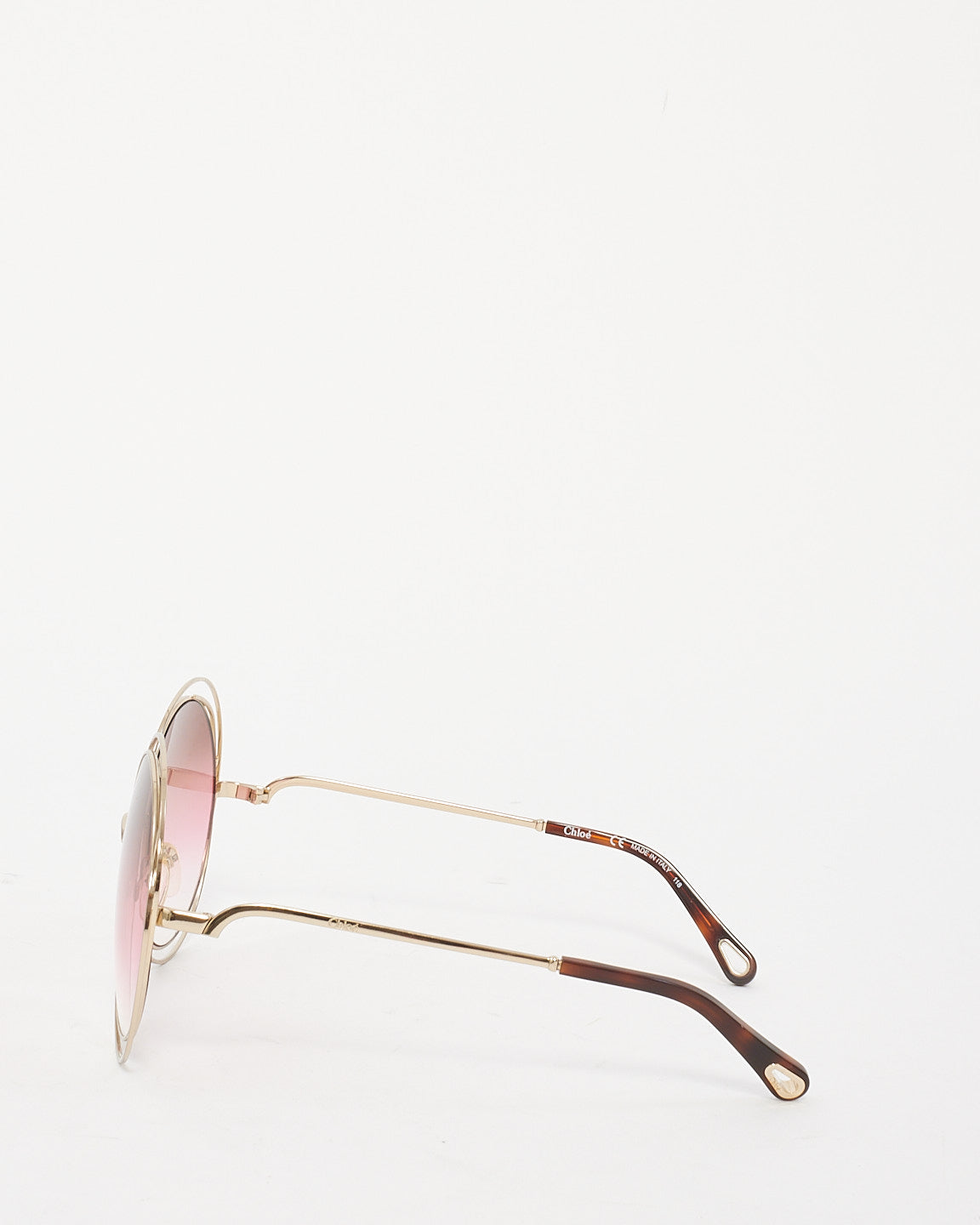 Chloé Lunettes de soleil à monture ronde en métal argenté CE114SD