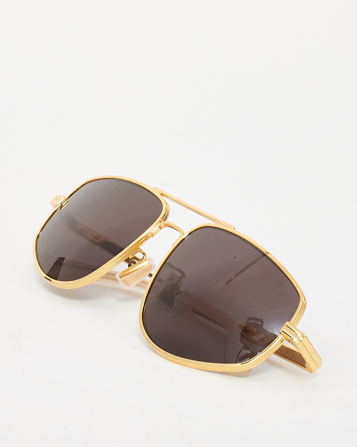 Bottega Veneta Gold Metal Frame Aviator Sunglasses BV1125S